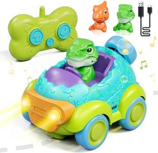 Lehoo Castle Remote Control Car, Dinosaur RC Cars, Cartoon RC Race Car, Toy Car with Music & Sound Toy for Toddler Kids, Baby Toys for 1 2 3 Year Old