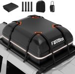 Favoto Car Rooftop Cargo Carrier - Waterproof Roof Bag for All Cars - 15 Cubic Feet Large Capacity 500D Durable PVC Material - Include Anti-Slip Mat 8 Reinforced Straps, Black