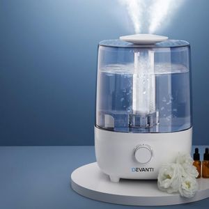 Devanti Aroma Diffuser, 4L Plastic Air Humidifier Purifier Essential Oils Car Freshener Vaporizer Aromatherapy Diffusers Scent Booster Home Office Bedroom Humidifiers Steam, with Transparent Cover