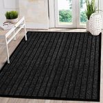 AMEHA Door Mat Indoor & Outdoor Heavy Duty Rubber Door Mats, Black 80 x 150 cm Dirt Trapper Non Slip Washable Barrier Floor Mat Entrance Rug Shoes Scraper Super Absorbent Front Door Mat Carpet