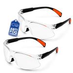 O³ Safety Glasses Anti Fog 2 Units – Lightweight Protective Eyewear with UV Protection & Scratch Resistant Lenses for Construction, DIY, Workshop, Gardening & Industrial Work