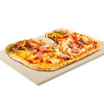 TKX Heavy Duty Ceramic Pizza Grilling Stone, Baking Stone, Pizza Pan, Perfect for Oven, BBQ and Grill, Thermal Shock Resistant, Durable and Safe, 15x12 Inch Rectangular, 6.6Lbs (15” x 12“)