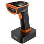 Tera Pro Barcode Scanner 1D 2D QR Wireless: with Digital Setting Screen & Keypad & Power Switch 2600mAh Large Battery Works with Bluetooth 2.4G Wireless Handheld Bar Code Reader HW0015 Orange