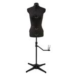 Sewing Online Adjustable Dressmakers Dummy, in Black Fabric with Hem Marker, Dress Form Size 10 to 16 - Pin, Measure, Fit and Display your Clothes on this Tailors Dummy - 023816-Black