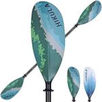 HIKULA Kayak Paddles with Carbon Fiber Shaft Paddle Nylon Blades, Floating Adjustable Kayaking Oars, 3 Piece, 230-250 cm/90-98 Inches (Coastline Green) Original Pattern…