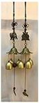 Lylac Windchime with 3 Bronze Bells, 40 cm Size, Multicolor