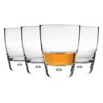 Bormioli Rocco Luna Double Whisky Glasses - Classic Whiskey Water Cocktail Tumblers - 340ml - Clear - Pack of 8