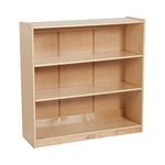 ECR4Kids Birch Bookcase with Adjustable Shelves, Wood Book Shelf Organizer for Kids, 3 Shelf, Natural, 36" H