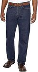 Kirkland Signature Men's 5-Pocket Jeans, Relaxed Fit, 100% Cotton, Double-Seam Stitching, Dark Blue - Blue - 34W x 32L