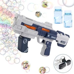 Toyshine Battery Operated Automatic Bubble Machine inbuilt with 360° Leak-Proof Design LED Lights & Music with 2 Refil Bottles Indoor Outdoor Fun Play Toys Gifts for Kids Ages 3+,White