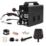 COSTWAY Gasless MIG Welder, 120A 240V Flux Core Wire Automatic Feed Welding Machine with 10 Adjustable Sppeds, 4 Levels, Overheat Protection, Face Mask and Brush, MIG Welding Equipment