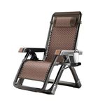 Zero Gravity Chair,CEIEVER Garden Chair 0°-170°Folding Sun Lounger with Adjustable Headrest Folding Recliner Deck Chairs Max load Capacity 300Kg Outdoor & Garden Sunloungers for Pool Patio Terrace (A)