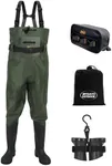 MYDAYS OUTDOOR Fishing Waders for Men/Women with Boots,2-Ply Nylon/PVC Waterproof Fishing Hunting Waders with Boot Hanger (M12)