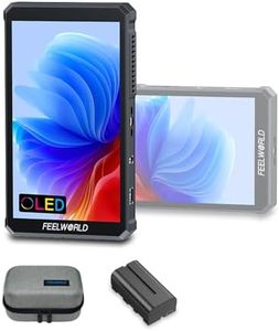FEELWORLD PS6 5.5Inch OLED Vertical Horizontal Camera Field DSLR Monitor with 550nit 1080P Touchscreen 4K 60Hz HDMI Input Output, F550 Battery and case, Lightweight 148g for Videography