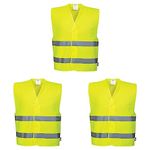 Portwest Men's C474yerl/Xl Hi-vis Safety Vest, Yellow, L-XL UK (Pack of 3)