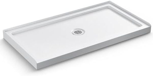 Mersviton 60"x 32" Shower Base, Center Drain, Slip Resistant Surface