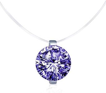 Unendlich U-Collar de mujer Colgante de diamante púrpura S925 Colgante de cadena de nailon transparente de plata esterlina Longitud ajustable Moda y exquisito