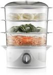 Sunbeam ST6650 Vitasteam Deluxe 3 Tier Electric Food Steamer | 800W | 9L Capacity | 60 Minute Timer | Compact Nesting Storage | 6 Cup Rice Bowl | White