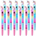 Toyshine Pack of 12 Unicorn Colorful Pens for Girls, Boys - Unicorn Tops, Multi-color, Party Favor, Bitthday Return Gifts