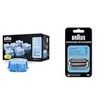 Braun Clean & Renew Refill Cartridges, 6 Pack & Series 7 73s Electric Shaver Head, Silver Designed for Series 7 shavers (New Generation), 1 Count