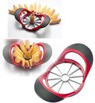 12-Slice Thin Apple Slicer and Corer, Classic Fruit Slicer, Easy Grip Apple Corer Slicer, Pop Apple & Pear Slicer, Can Quickly and Easily Slices an Apple into Tidy Wedges, Stylish Designs, Black Red.