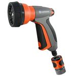 GARDENA 33121 7 in 1 Spray Nozzle Front Trigger, Water Stop