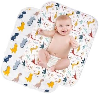 Baby Reusable Diaper Changing Pad for Home and Travel,Portable Waterproof Urine Mat… (White2, M (19.69 x 27.56 Inch))