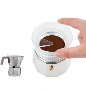 watchget Moka Pot Dosing Funnel, 54mm Stovetop Espresso Coffee Maker Distribution Tool Italian Coffee Maker Dosing Ring For Moka Express 3 Cups, Transparent