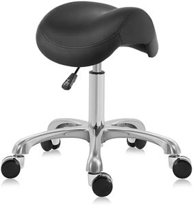 DR.LOMILOMI Ergonomic Saddle Stool Adjustable Pneumatic Swivel Rolling Saddle Seat Stool with Wheels for Medical Hygienic SPA Massage Salon Home and Office 506 Haku