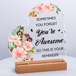 Inspirational Gifts for Women, Best Friends Gifts for Women Men, Heart-Shaped Acrylic Plaque, Friendship Christmas Birthday Gifts for Her, You are Awesome Proud of You Gifts for Women Colleagues