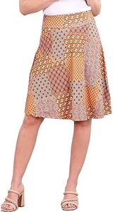 Popana Womens Casual Knee Length A-Line Stretch Midi Skirt Plus Size Made in USA Size XL DT54 Floral