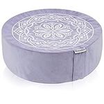 Hihealer Meditation Cushion with Velvet Cover & Memory Foam - Comfortable Supportive Meditation Yoga Floor Cushion Pillow Zafu Filled by Buckwheat Hulls, Great Gift for Women (Purple)