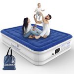 Luxchoice Queen Air bed with Built-in Electric Pump Inflatable Mattress Blow Up Bed in 3 Mins Fast Self-Inflation/Deflation Guest Air Mattress for Camping Home Moving Travel
