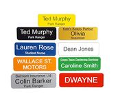 Personalised Acrylic Name Badge with Pin - Choice of 12 Colours and Text - Work, Schools, Pubs, Shops.