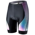 Women's Quick Dry Cycling Shorts/Bike Shorts And Cycling Underwear With High-Density High-Elasticity And Highly Breathable 4D Sponge Padded (Black_Pink, XL)