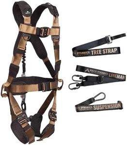 Malta Hunting Safety Hunter's Elite Hunting Safety Harness with Included Tree Strap, Lineman's Climbing Strap, and Deer Drag Suspension Relief, Black, Large-XL (L-XL)