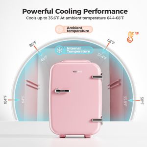 YASHE Mini Fridge 4L – Compact Pink Portable Refrigerator