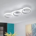 AUA Modern LED Ceiling Lights, 32W 2500LM Hight Bright Ceiling Lamps, Cold White 6000K, White Round Design Indoor Ceiling Lighting Fixtures for Bedroom Living Room Hallway Office Kitchen