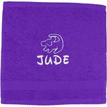 TeddyTs Personalised Lion Face Cloth Flannel (Purple)