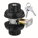 EASILOK Deadbolt Lock, Twist-to-Lock Front Door Lock Keyless Heavy Duty Single Cylinder Deadbolt High Security with Unpickable Night Latch &Anti-Mislock Button, Zinc Alloy, Black