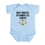 CafePress Dont Drop Me My Mommy is A Lawyer Body Suit Cute Infant Bodysuit Baby Romper Sky Blue