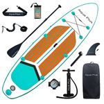 Aqua Plus 6inches Thick Inflatable SUP for All Skill Levels Stand Up Paddle Board,Paddle,Double Action Pump,ISUP Travel Backpack, Leash,Shoulder Strap,Youth,Adult Inflatable Paddle Board