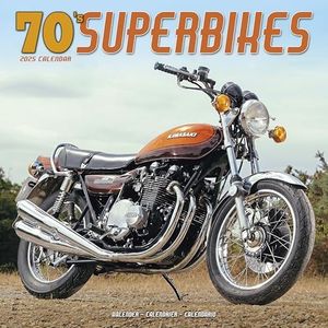 70'S Superbikes Calendar 2025 Square Motorbike Wall Calendar - 16 Month