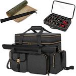 Trunab Tabletop RPG Adventurer's Travel Bag Compatible with Dungeons and Dragons, DND Carrying Travel Bag Large with Miniatures’ Foam Layer, Fits 24×36 Battle Map, Dice and More, Black