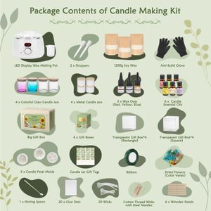 ZEROMX Candle Making Kit – 1200g Wax, DIY Craft Set