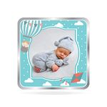 Precious Moments BIS Hallmarked Personalised New Born Baby Boy Silver Square Coin 100 Gram 999 Pure