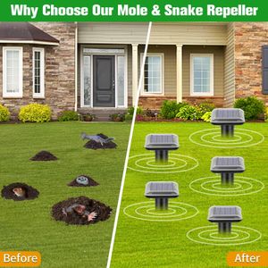 Ultrasonic Solar Mole Repellent Stakes, 4-Pack – Outdoor Pest Control