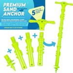 SandShark New Sport Sand Shallow Water Beach Anchor Boats, Pontoons, PWC, Kayak. Patent Pending Design. Snaps Together, Easy Storage, Easy to Use. 4' Tall. (Sport Anchor)