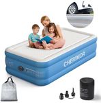 CHERIMOR Twin Air Mattress with Built-in Pump, 1000 lbs Support Air LockMax Tech, Wireless Inflatable Mattress, 16" Portable Blow up Mattress for Camping & Home, 2-Min Inflation Airbed with Carry Bag