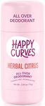 HAPPY CURVES Whole Body Aluminum-Free Deodorant for Women - Long Lasting Invisible Layer of Protection, Sweat Control, Feminine Deodorant for Sensitive Skin and Private Parts (Herbal Citrus)